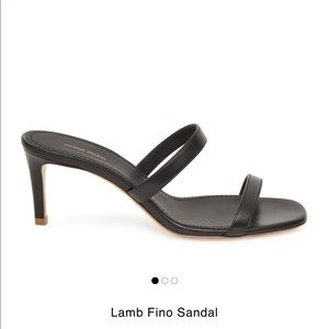 Brand New in box Black leather fino sandals